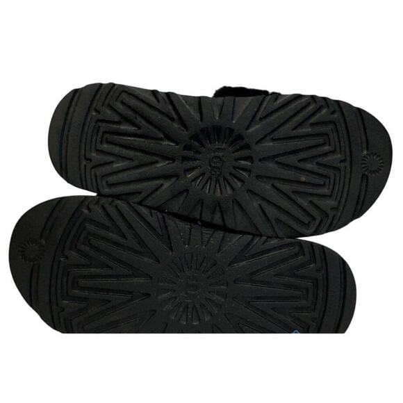 UGG Black Women's Size 6 Logo Laton Fur Loungewear Foam House Slides Sandals - Picture 7 of 9
